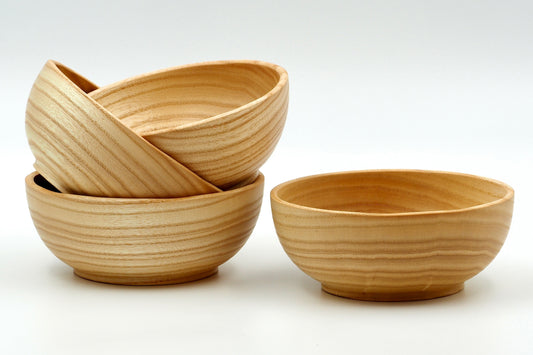 Ash Wood Bowls - Set of 4